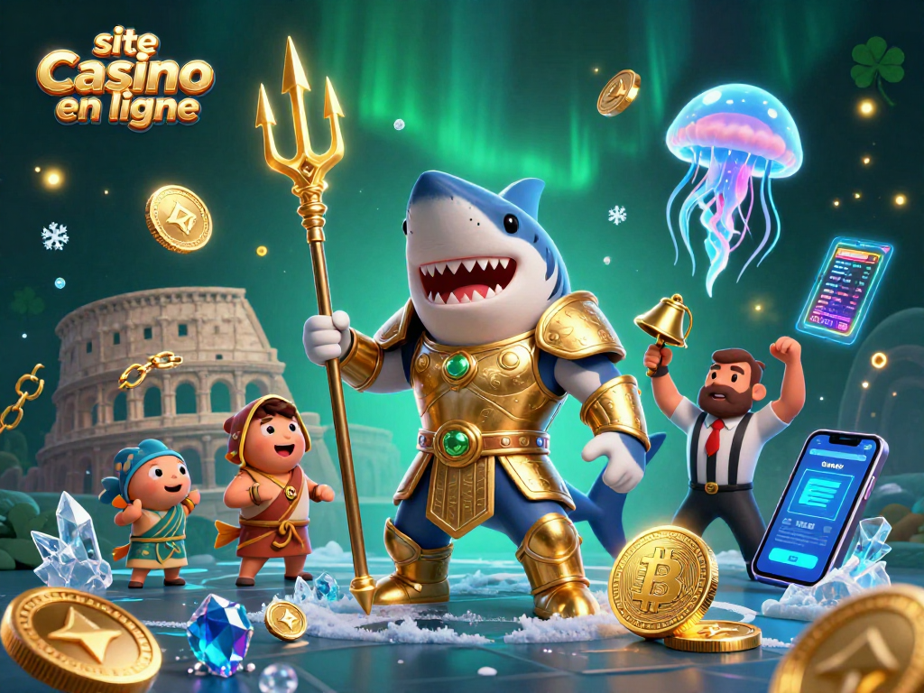 Découvrez le site casino en ligne avec notre illustration dynamique captivante de jeux et gains.