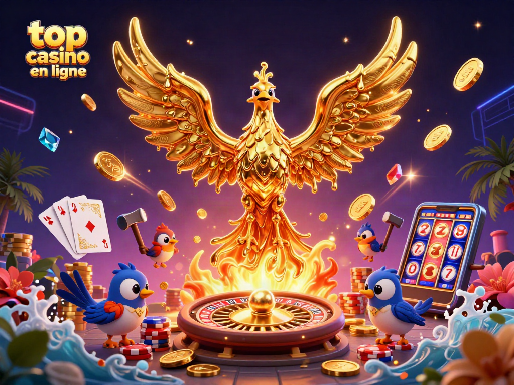 Découvrez le top casino en ligne avec une illustration captivante de jeux de casino riches en détails.
