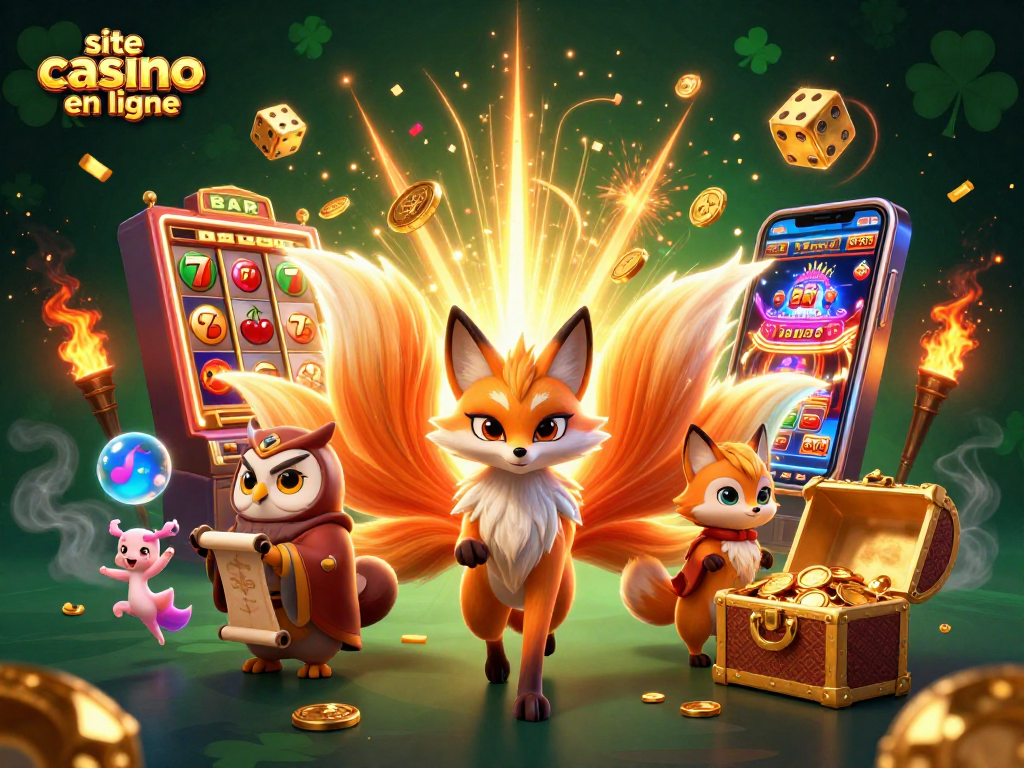 Gagnez gros avec le site casino en ligne affichant une machine à sous explosive et des esprits dansants.