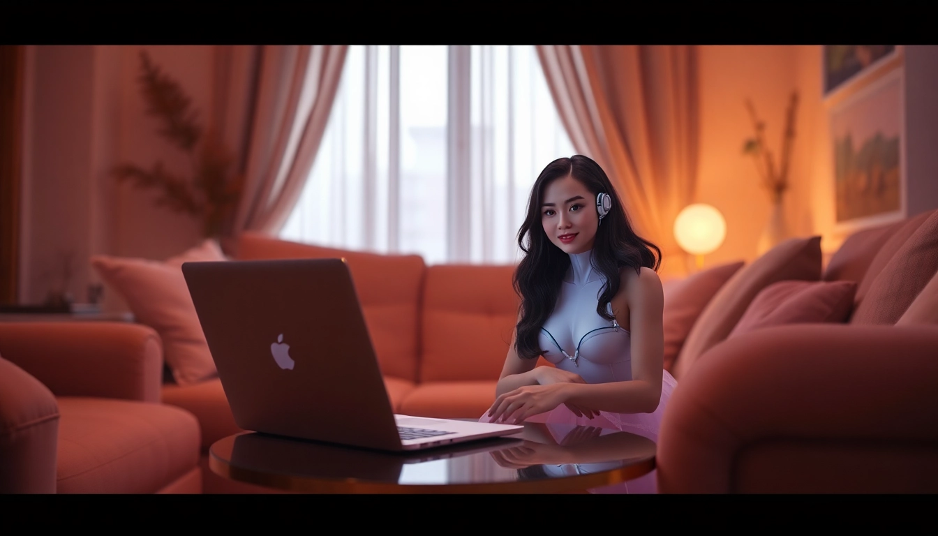 Engaging AI character interaction showcasing free sex ai in a cozy environment.