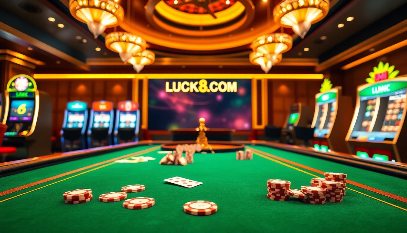 Experience the thrill of LUCK8 COM with a lively casino atmosphere featuring poker, roulette, and slot machines.
