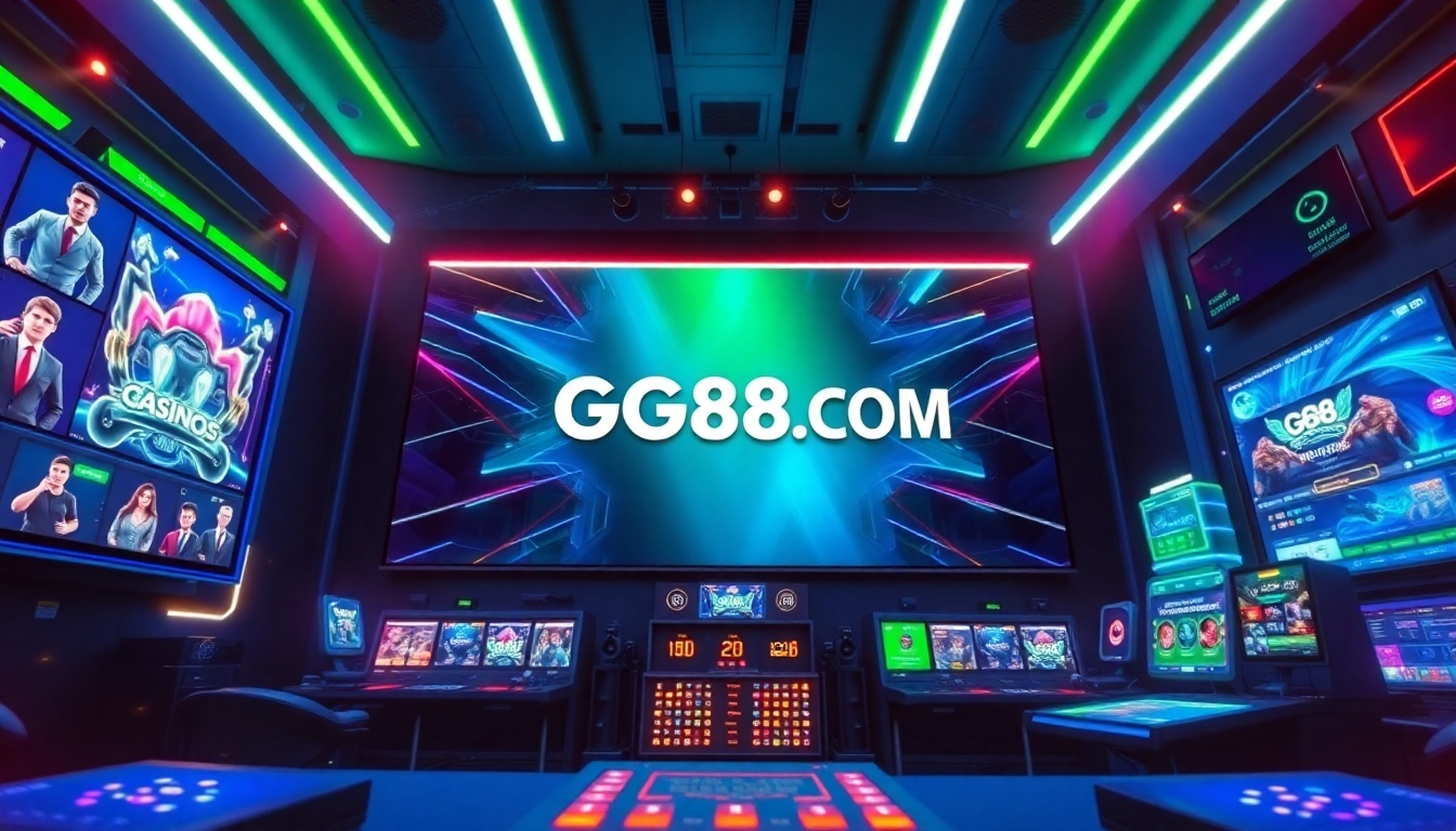 Exciting GG88 COM online gaming interface with vibrant colors and avatars.