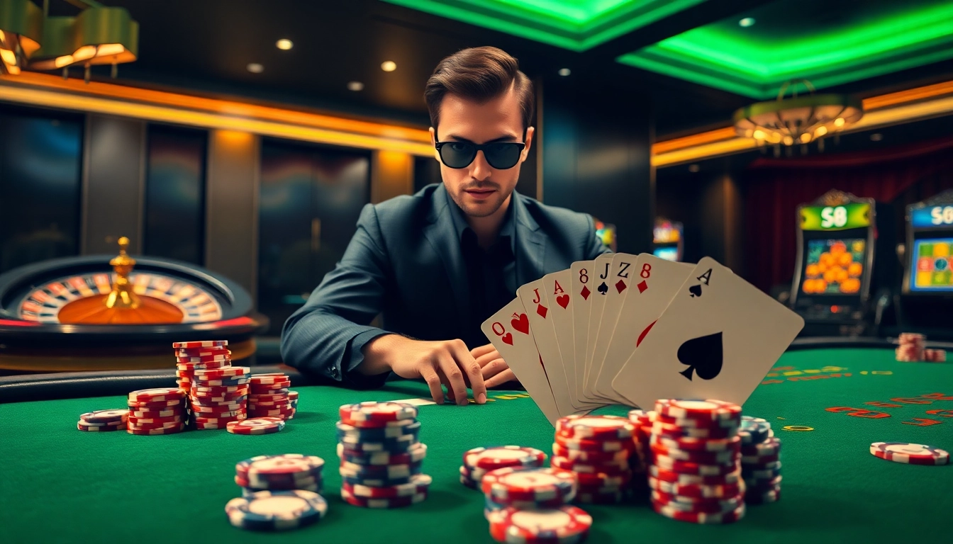 S8-themed luxury poker scene showcasing high-stakes action and vibrant casino elements.
