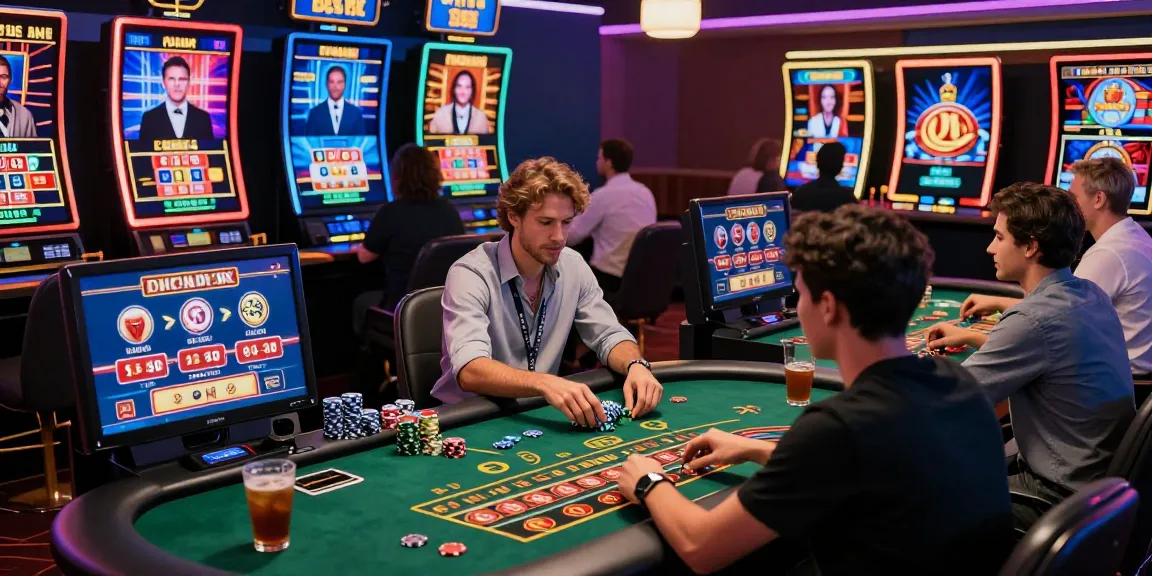 Casino en ligne France : Joueurs engagés dans des jeux variés, ambiance électrisante et immersive.