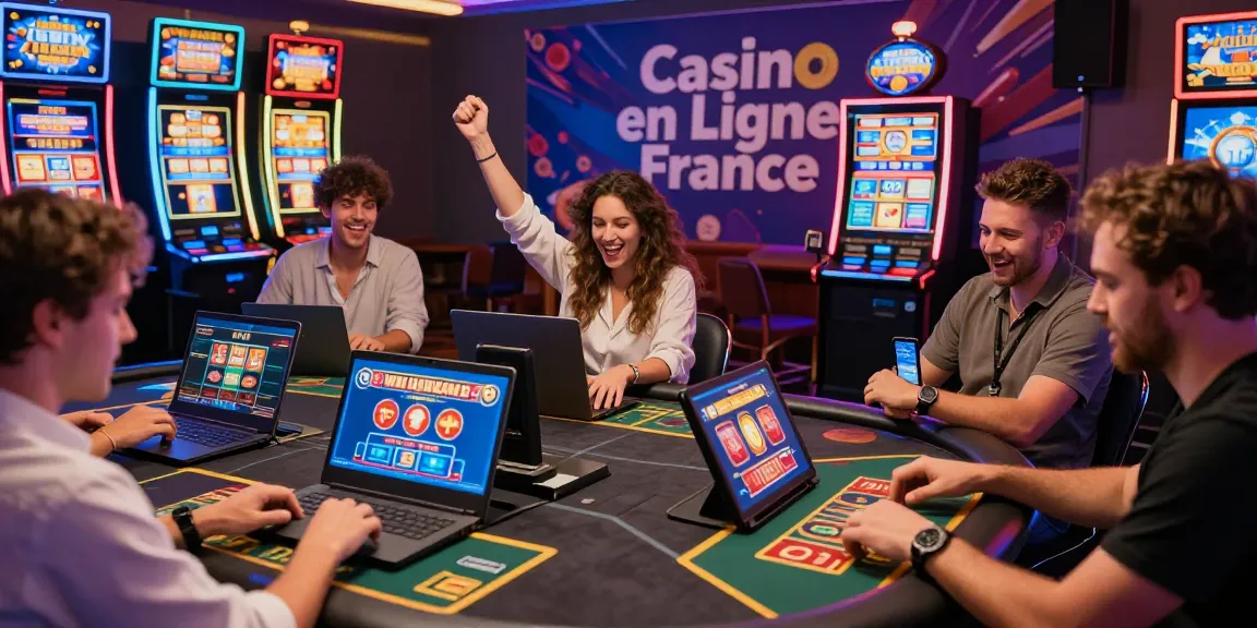 Des joueurs heureux découvrant le casino en ligne France, captivés par des jeux passionnants sur leurs appareils numériques.