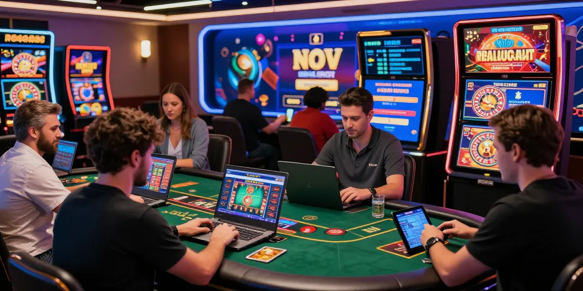 Expérience captivante de casino en ligne France avec des joueurs s'amusant sur différentes plateformes digitales.