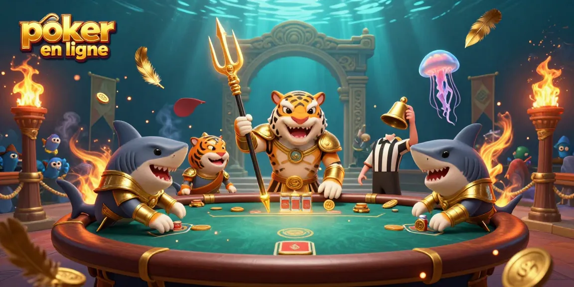 Jouez au poker en ligne entouré de la compétition inédite dans un univers sous-marin.