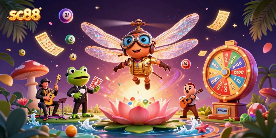 Experience thrilling games at sc88 with the dragonfly pilot and frog croupier in action!