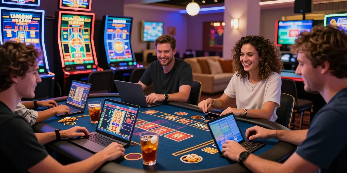 Des joueurs profitant de l'expérience de casino en ligne France dans un cadre convivial et festif.