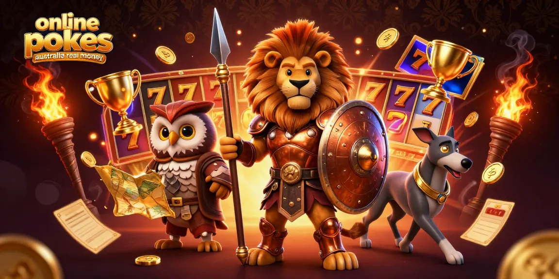 Experience the excitement of online pokies Australia real money with vibrant slot elements and dynamic characters.