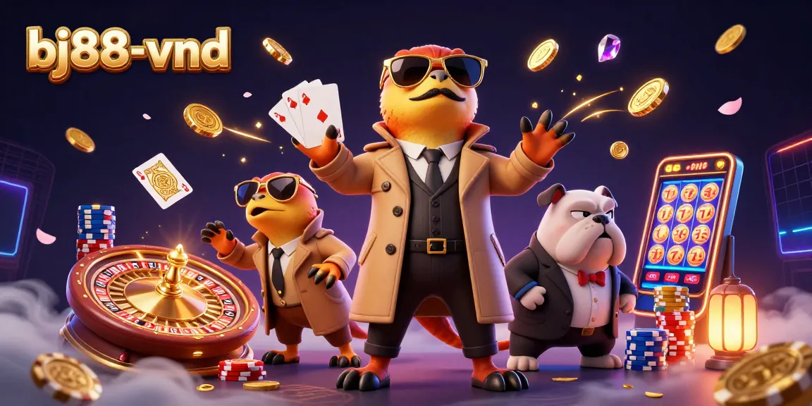 Discover engaging gaming at bj88-vnd with raptors at a VIP casino, amidst dazzling coins and roulette!