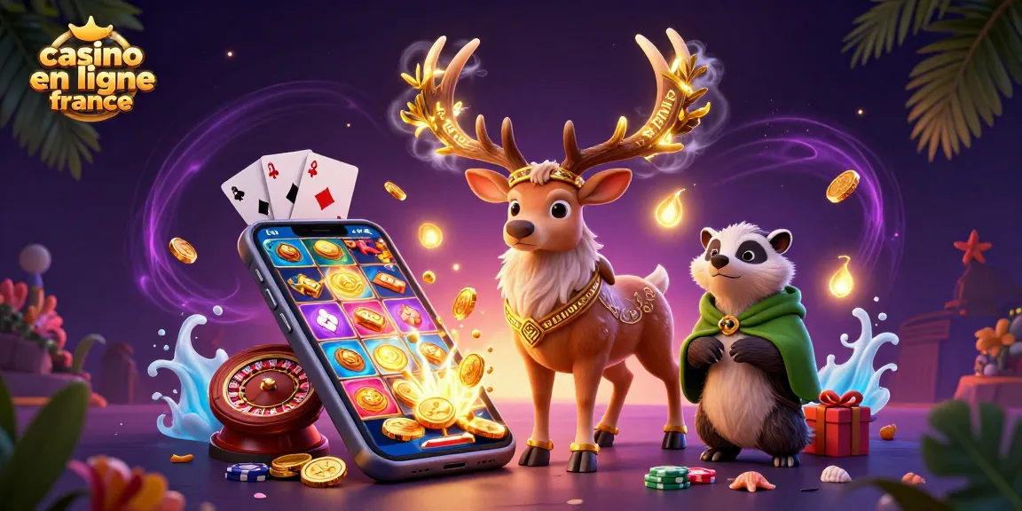 Ajoutez des gains sur le casino en ligne France avec une scène magique et festive pleine de jeux et personnages.