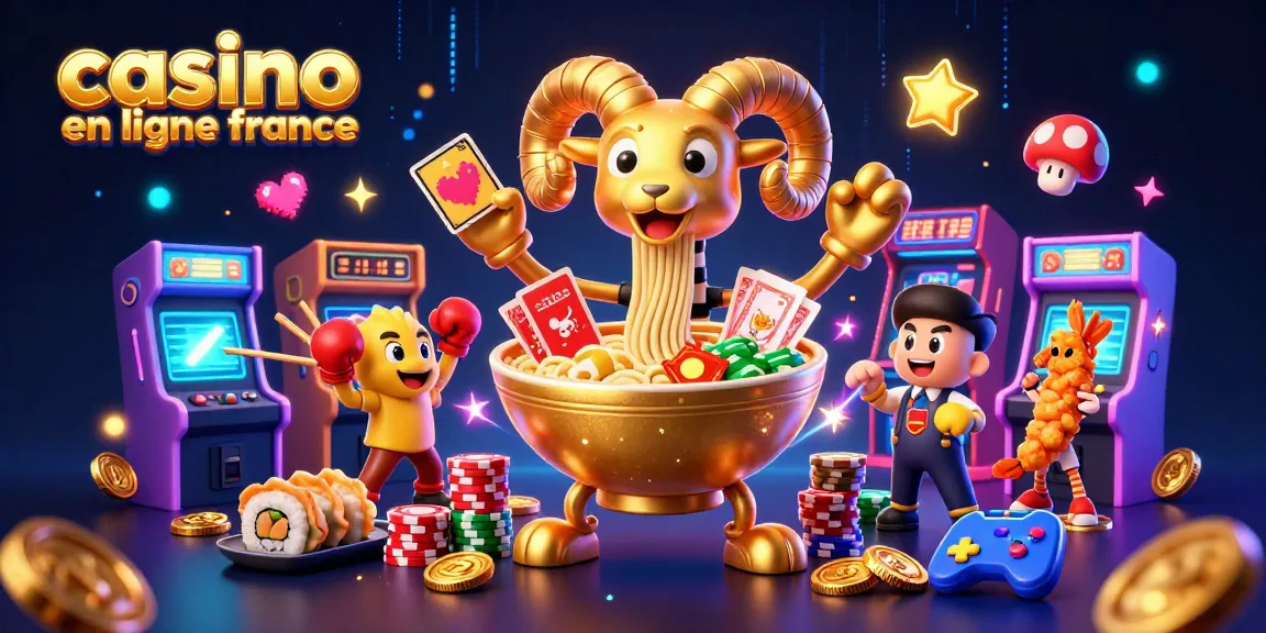 Jouez sur un casino en ligne France avec une illustration animée de personnages amusants dans un décor vibrant.