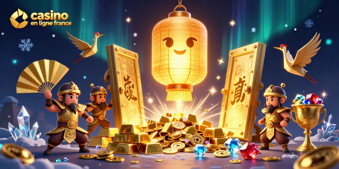 Gagnez des jackpots au casino en ligne France avec des éléments de design riches et des symboles de chance.