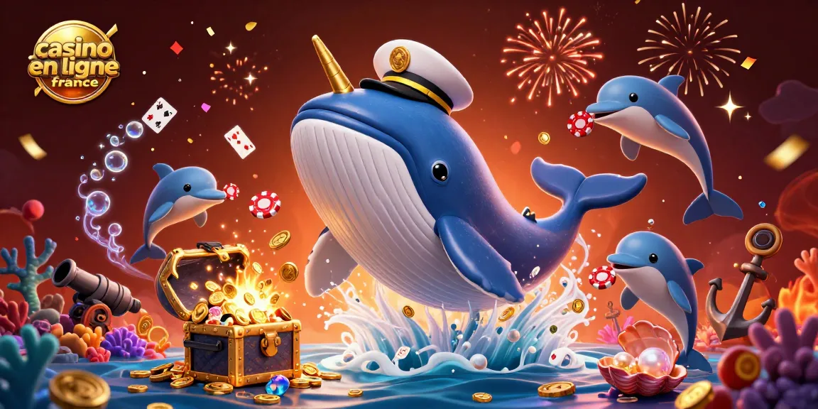 Découvrez le monde palpitant du casino en ligne France à travers une illustration 3D captivante, avec des personnages marins fascinants.